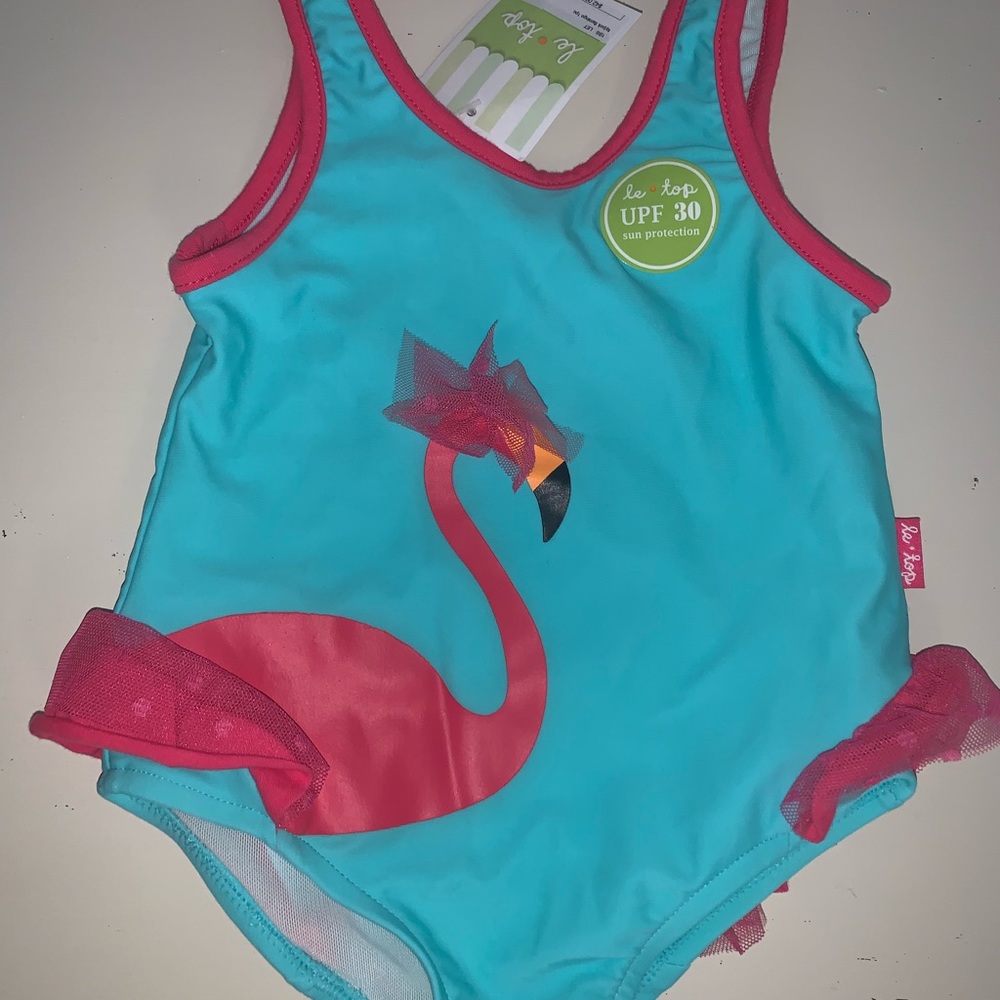 le top Flamingo/Teal 1 piece swimsuit